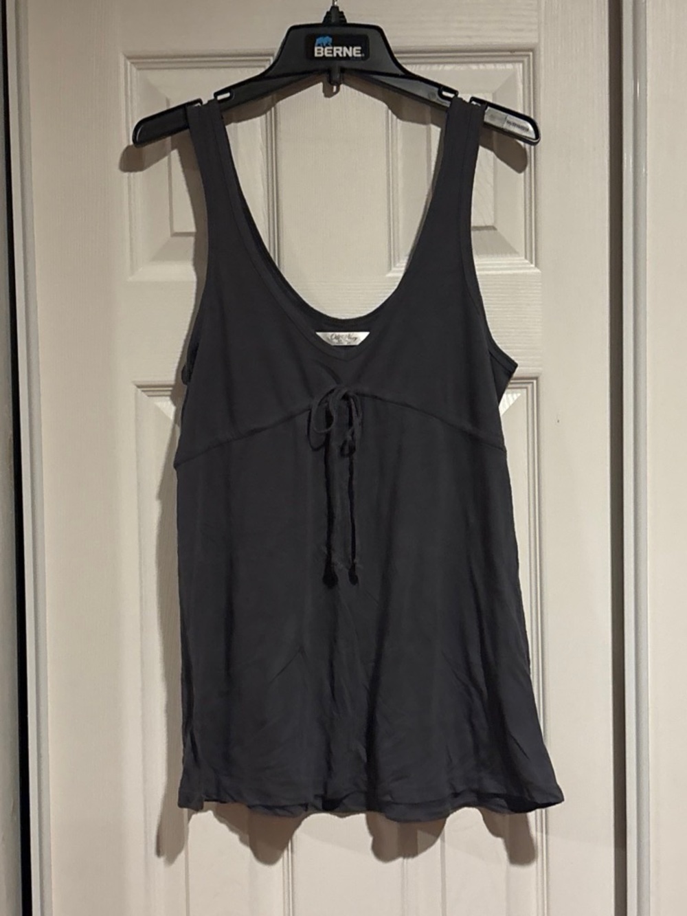 Old Navy Charcoal Gray Tie-Front Tank Top